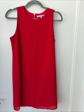 Naked Zebra Red Sleeveless Mini Shift Dress